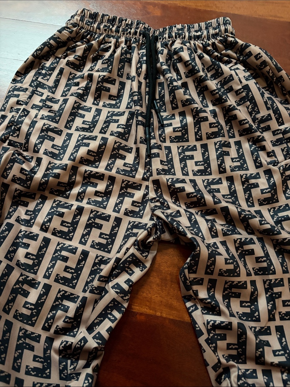 Beige and Black Patterned Lounge Pants - Picture 5 of 7